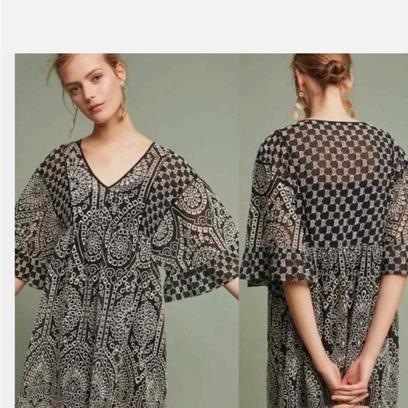 Akemi + Kim Anthropologie Brooke Eyelet Swing Dress size 6 Excellent condition - Picture 6 of 8